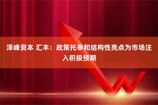 泽峰资本 汇丰：政策托举和结构性亮点为市场注入积极预期